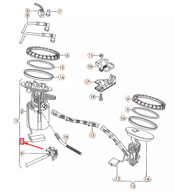 NEW AUDI A6 C6 RIGHT FUEL GAUGE SENSOR 4F0919673C