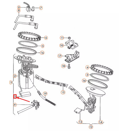 NEW AUDI A6 C6 RIGHT FUEL GAUGE SENSOR 4F0919673C