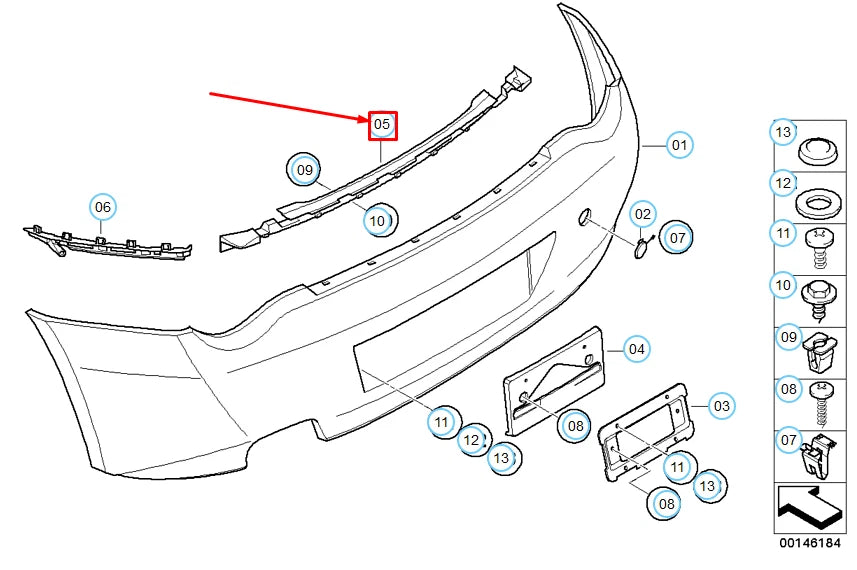 NEW BMW Z4 E85 REAR BUMPER MOUNT 51127158875 7158875 ORIGINAL