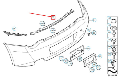 NEW BMW Z4 E85 REAR BUMPER MOUNT 51127158875 7158875 ORIGINAL