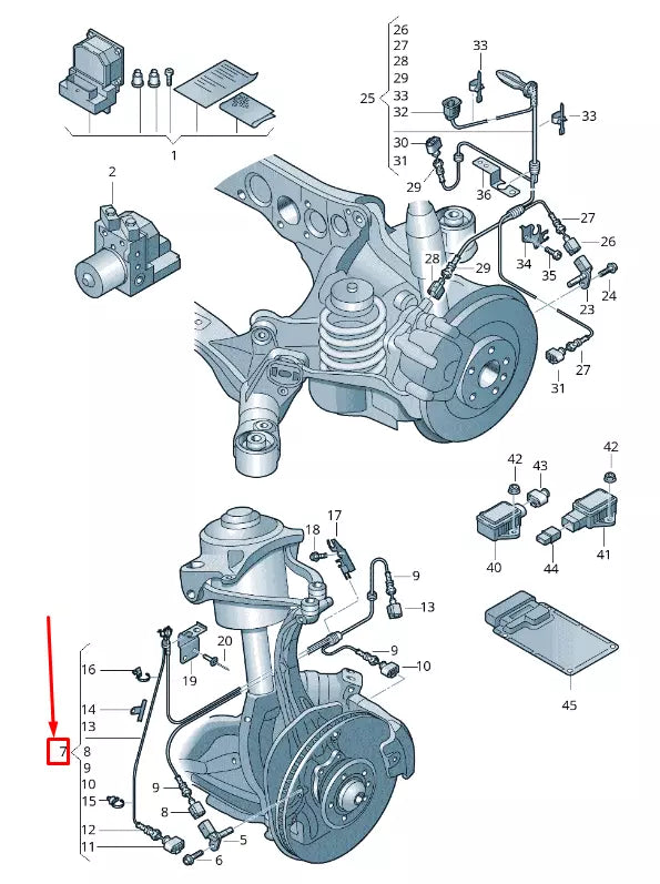 NEW AUDI A5 8T FRONT LEFT SPEED SENSOR WIRING HARNESS 8K0972251E ORIGINAL