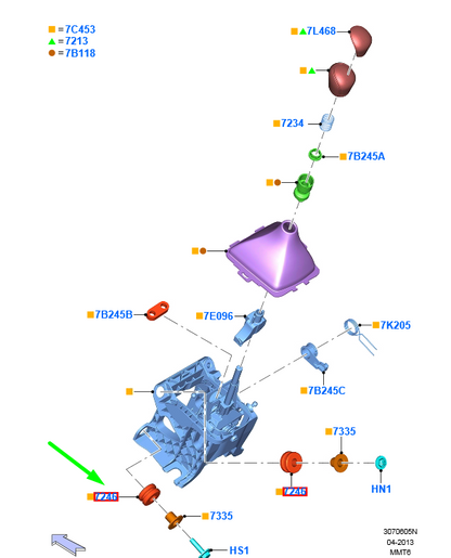 new ford kuga mk2 c520 gear shift housing insulator 1417450 6c1r-7246-aa