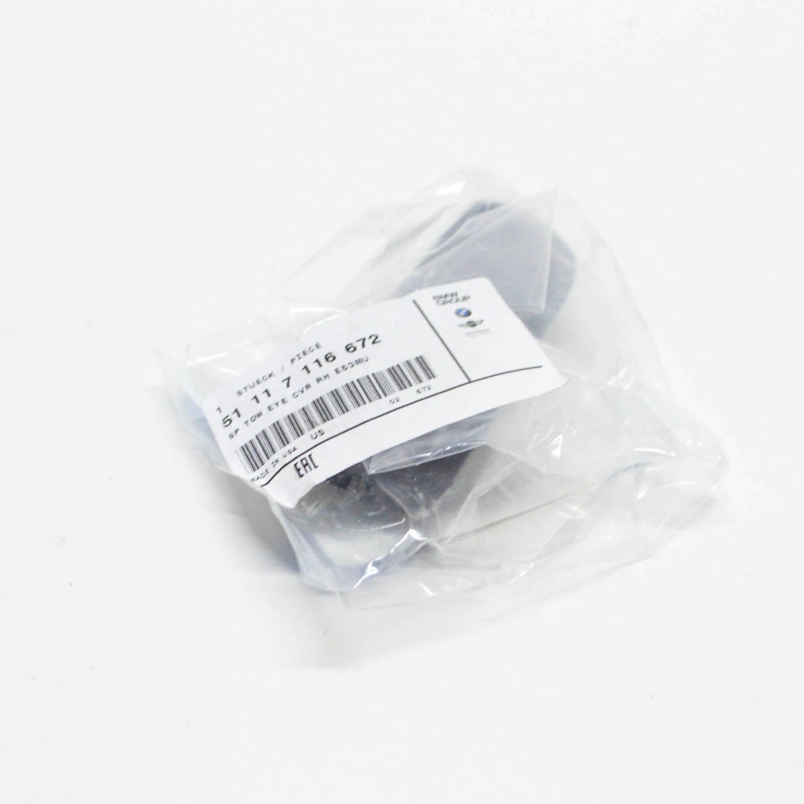 NEW BMW X5 E53 FRONT BUMPER RIGHT TOW HOOK EYE CAP COVER 51117116672 ORIGINAL