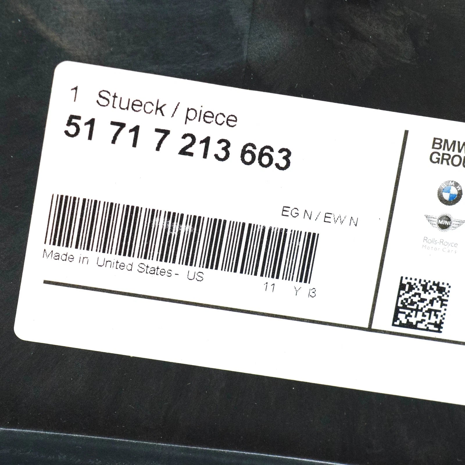 NEW BMW X3 F25 LEFT ENGINE COMPARTMENT PART 51717213663 7213663 ORIGINAL