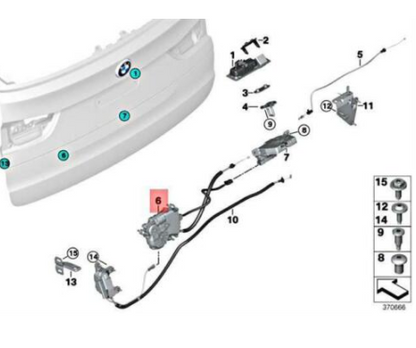 new bmw x5 f15 f85 m rear tailgate lock lid actuator 51247303443 original