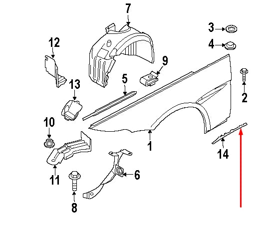 NEW BMW 6 M6 E63 LEFT WING FENDER M6 BADGE 51137906525 7906525 OEM