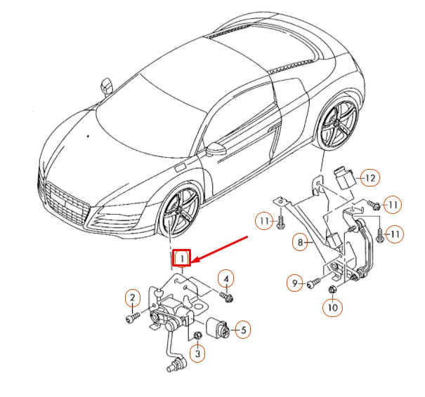 NEW AUDI R8 42 FRONT RIGHT LEVEL SENSOR WITH POLES 420941274E ORIGINAL
