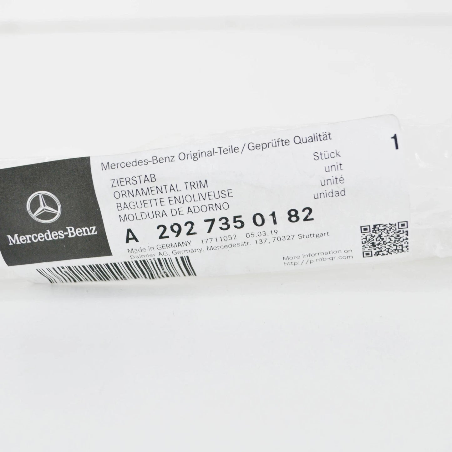 NEW MERCEDES-BENZ GLE C292 REAR LEFT DOOR TOP TRIM BAR A2927350182