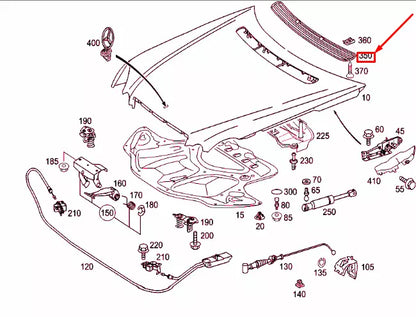 NEW MB E W211 ENGINE HOOD AIR INLET GRILLE COVER A21188000059197 ORIGINAL