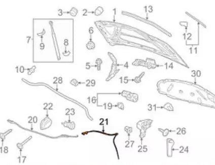 NEW VOLKSWAGEN GOLF MK6 BONNET LOCK CABLE PART 5K0823535 2012 ORIGINAL