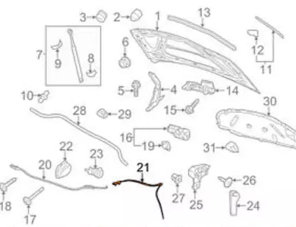NEW VOLKSWAGEN GOLF MK6 BONNET LOCK CABLE PART 5K0823535 2012 ORIGINAL