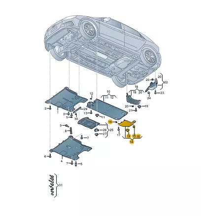 NEW AUDI A1 SPORTBACK GBA REAR UNDERBODY TRIM 2Q0803128 MEW