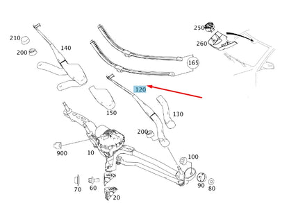 NEW MERCEDES-BENZ C W204 FRONT RIGHT WIPER ARM RHD A2048202044 ORIGINAL