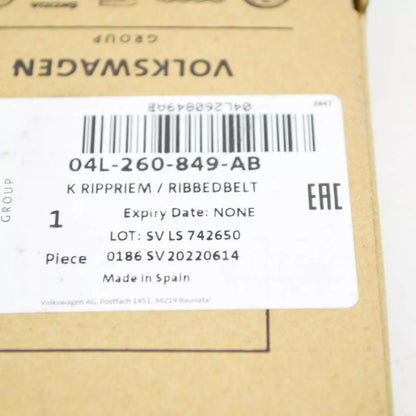 NEW AUDI A4 B9 ALTERNATOR BELT 04L260849AB ORIGINAL