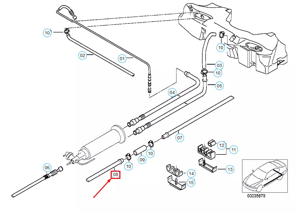 NEW BMW 5 E39 ACTIVATED VENTILATION PIPE 16122228834 2228834 ORIGINAL