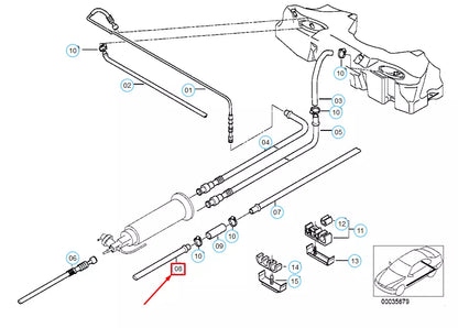 NEW BMW 5 E39 ACTIVATED VENTILATION PIPE 16122228834 2228834 ORIGINAL