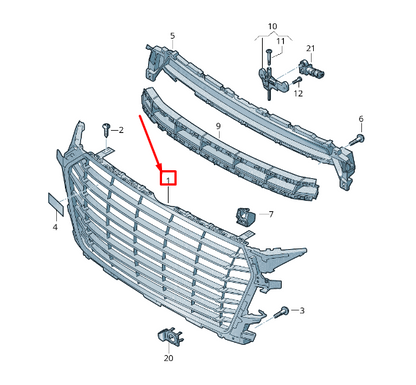 new audi tt fv front radiator grille 8s0853651bcka 8s0853651b cka original