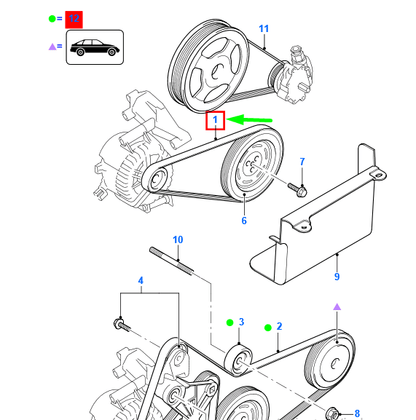 new ford transit mk3 drive belt kit 1332732 1c1q-6d314-ab original