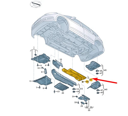 NEW VW TOURAN 5T FUEL RESERVOIR LEFT UNDERBODY TRIM 5QA825189A ORIGINAL
