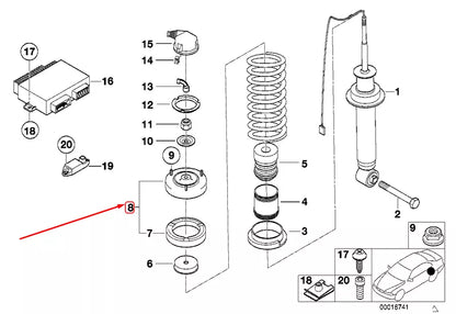 NEW BMW 7 E38 REAR SPRING STRUT GUIDE SUPPORT 33521090309 1090309 ORIGINAL