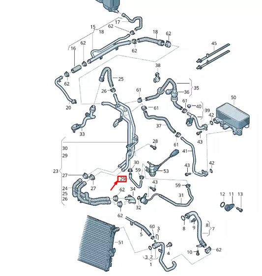 NEW VW TOUAREG 7P MK2 COOLANT HOSE 7P6121096D
