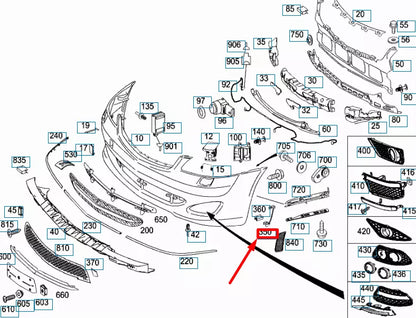 NEW MB S W221 AMG FRONT BUMPER LEFT WHEEL ARCH COVER A2218851723 ORIGINAL