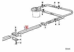 NEW BMW E30 CABRIO COUPE SEDAN FUEL FEED PIPE RETURN LINE 1179682 16121179682