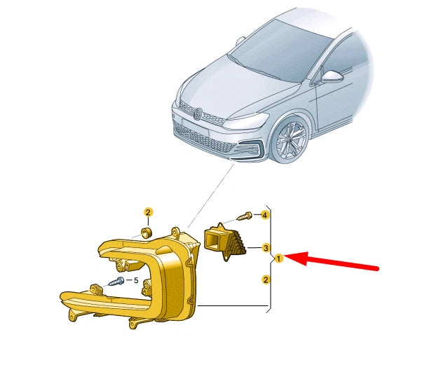 NEW VOLKSWAGEN GOLF MK7 FRONT RIGHT LED DAY LIGHT 5G0941056 ORIGINAL