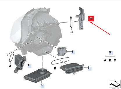 NEW BMW 5 GRAN TURISMO F07 RIGHT CORNERING LIGHT LED MODULE 63117352478 ORIGINAL
