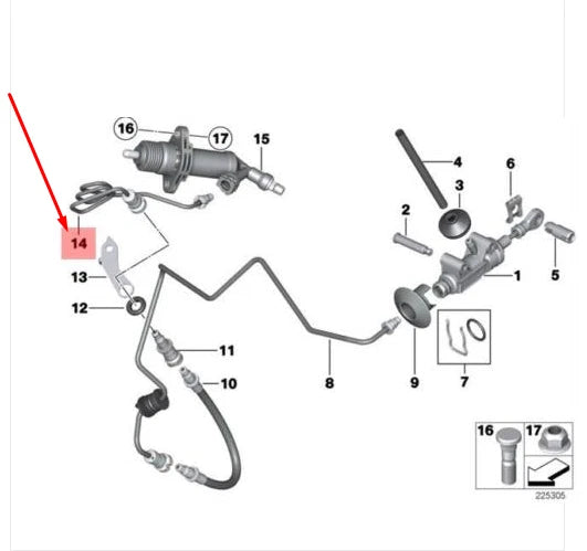 NEW BMW X3 F25 CLUTCH CONTROL PIPE 21526793191 6793191 ORIGINAL