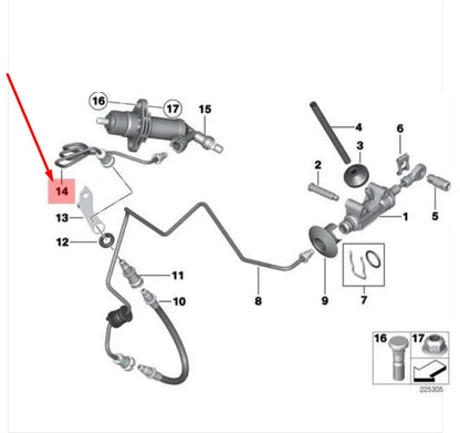 NEW BMW X3 F25 CLUTCH CONTROL PIPE 21526793191 6793191 ORIGINAL