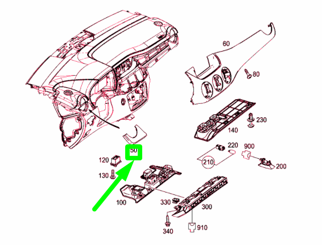 new mb b w246 instrument panel left molding trim lhd a2466804201 original