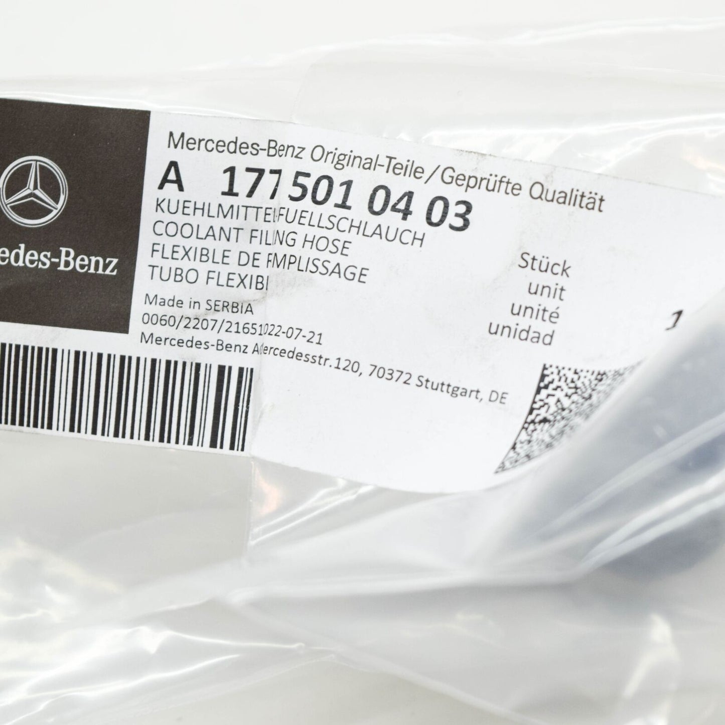 NEW MB CLA COUPE C118 RIGHT SIDE WATER RADIATOR HOSE A1775010403 ORIGINAL