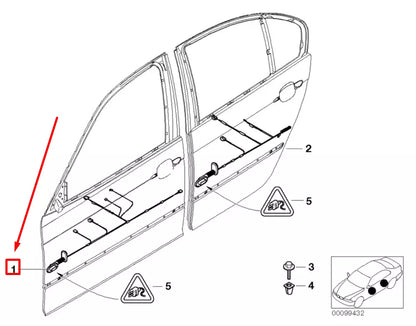 NEW BMW 3 CABRIO E46 FRONT DOOR CABLES 6929213 61126929213 ORIGINAL