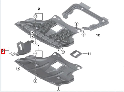 NEW BMW X3 E83 RIGHT ENGINE COMPARTMENT PROTECTION BRACKET 51713404140 ORIGINAL