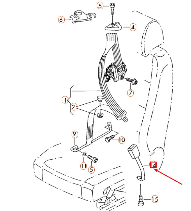 NEW VOLKSWAGEN EOS FRONT RIGHT SEAT BELT LATCH 1K3857756BJYLZ