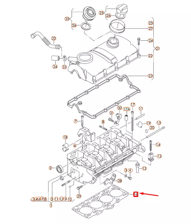 NEW AUDI A3 8P CYLINDER HEAD GASKET 3 HOLES 038103383DG ORIGINAL