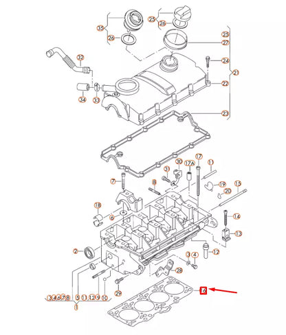 NEW AUDI A3 8P CYLINDER HEAD GASKET 3 HOLES 038103383DG ORIGINAL