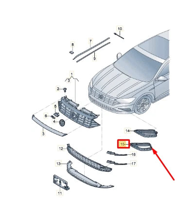 NEW VOLKSWAGEN JETTA A7 MK7 FRONT BUMPER LEFT GRILLE 17A853665B041