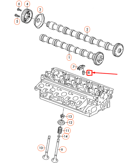 new audi a1 mk1 camshaft hydraulic equalizing element 03l109521a original