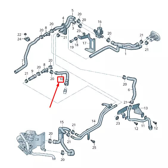 NEW AUDI Q5 8R ENGINE COOLANT HOSE 8R0265344J
