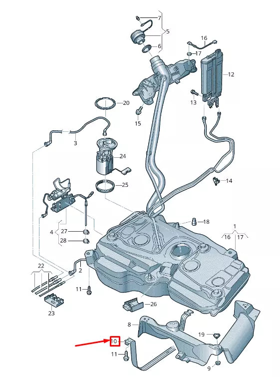NEW VW TOURAN 5T FUEL TANK TENSIONING STRAP 5QA201656B