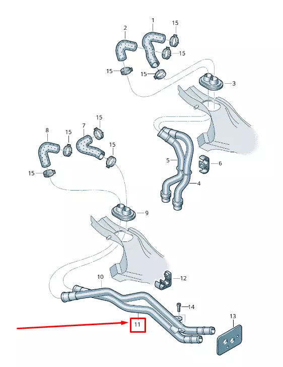 NEW AUDI Q7 4L ENGINE COOLANT FEED PIPE RHD 7L0815801A