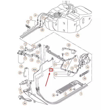 NEW AUDI A3 8P FUEL FEED/RETURN PIPE 03G130308N ORIGINAL