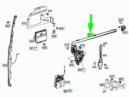 new mercedes-benz vito w447 rear right door actuation a4477603300 original