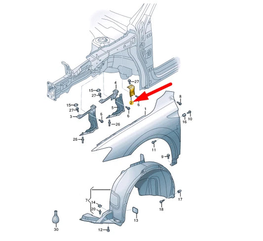 NEW VW TIGUAN AD MK2 FRONT FENDER DEFORMATION ELEMENT 5NA809471A ORIGINAL