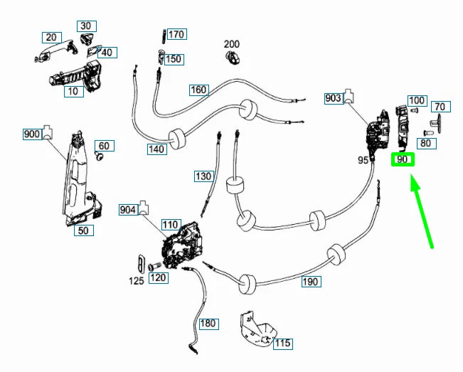 NEW MERCEDES-BENZ VITO W447 REAR LEFT SLIDING DOOR LOCK A4477300902 ORIGINAL