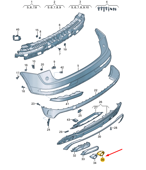 NEW AUDI Q5 FY REAR INNER LEFT EXHAUST TAIL PIPE TRIM 80A807833E2ZZ ORIGINAL