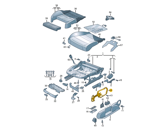 new volkswagen arteon 3h7 front right seat trim panel bracket 3g8881560b