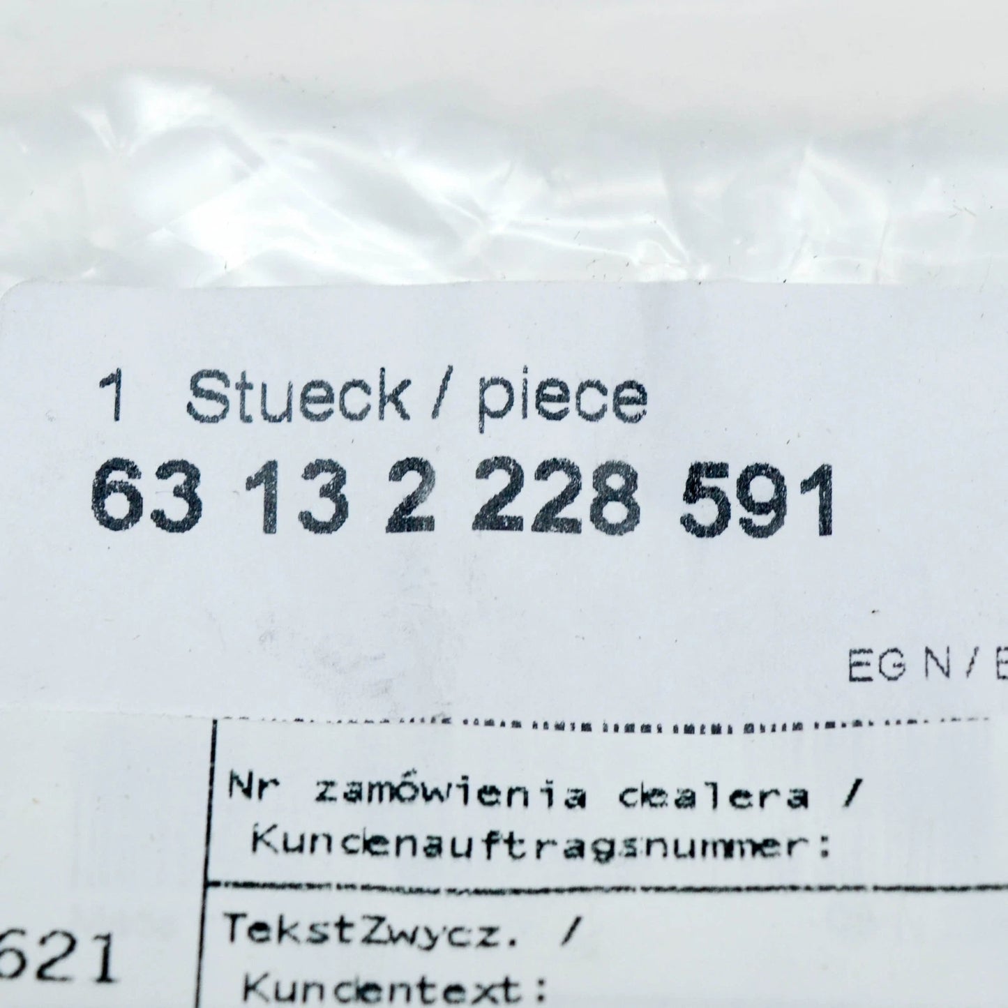 NEW BMW 3 E46 FRONT LEFT WHITE TURN INDICATOR LAMP 63132228591 ORIGINAL